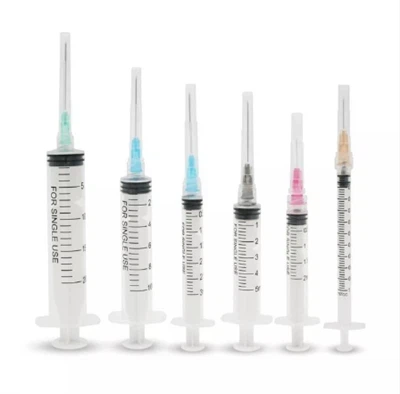 Jeringa desechable con Luer Slip o Luer Lock